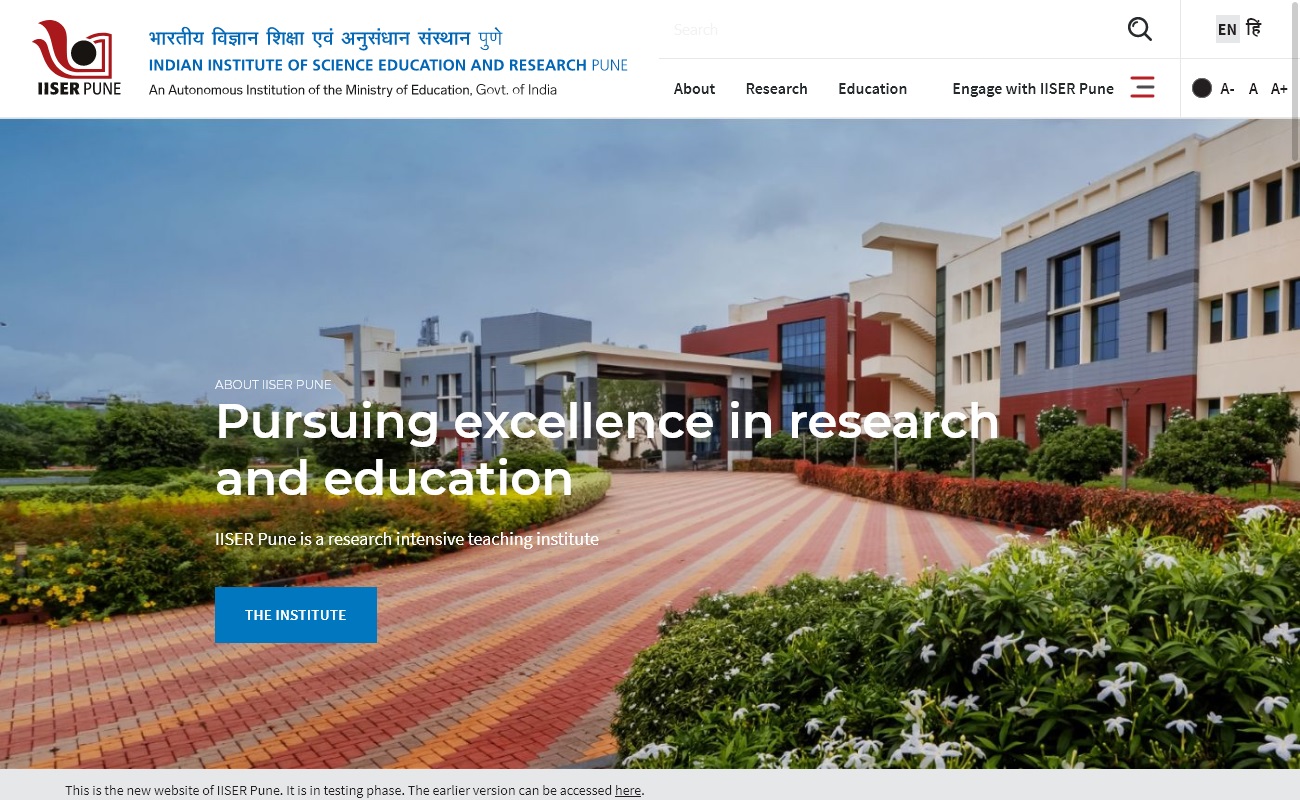 IISER Pune home page